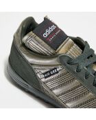 Sneakers en Velours de Cuir & Textile Kontuur kaki